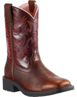 Ariat Krista Pull On Work Boots - Steel Toe -Women - Western Cowboy 030597 42 P1