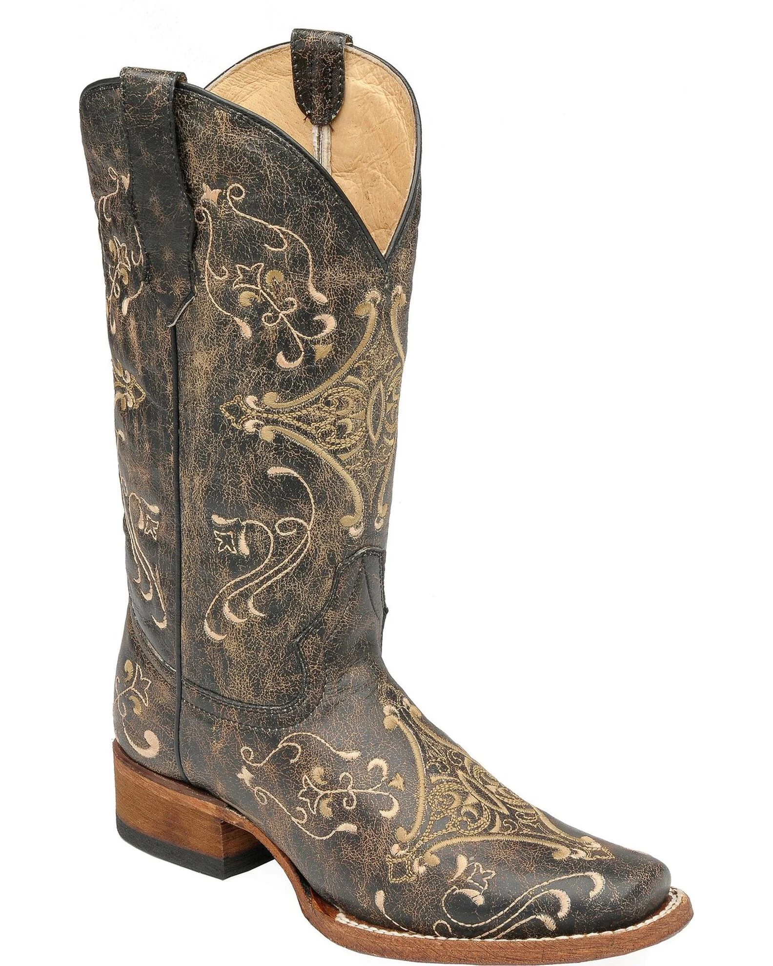 Circle G Women's Diamond Embroidered Western Boots - Square Toe 2 Circle G Women's Diamond Embroidered Western Boots - Square Toe - Image 2