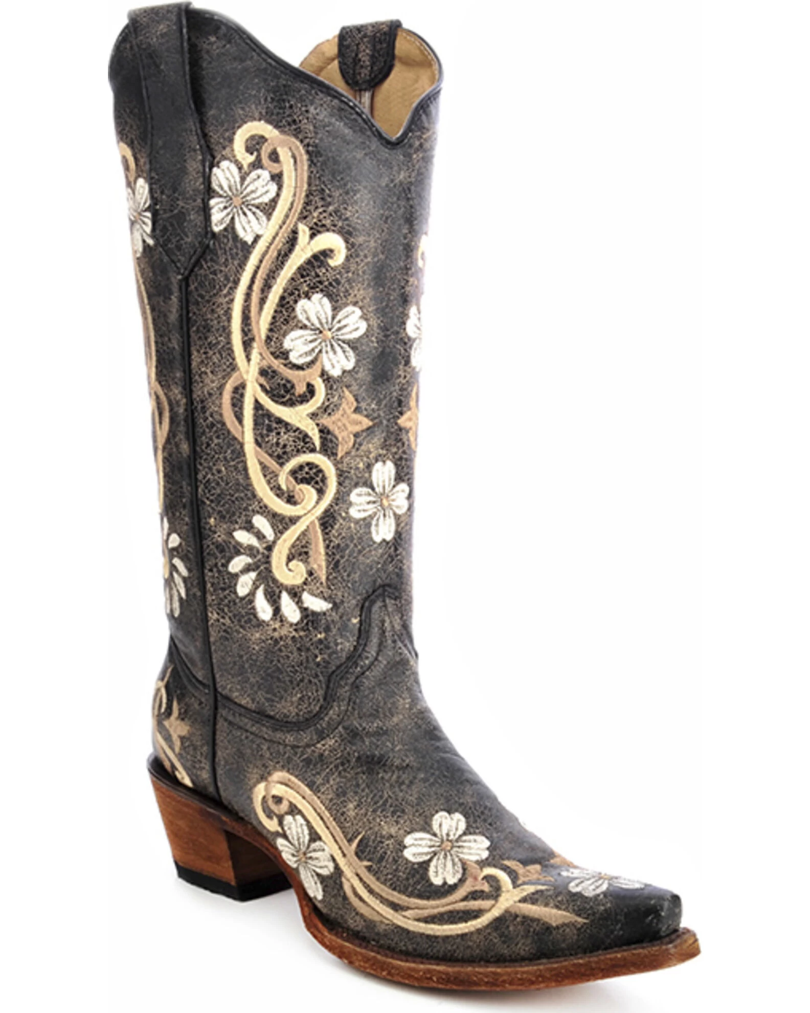 Circle G Women's Floral Embroidered Western Boots - Snip Toe 1 Circle G Women's Floral Embroidered Western Boots - Snip Toe