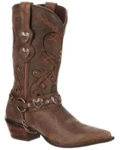 Durango Women's Crush Heart Harness Boots - Pointed Toe -Women - Western Cowboy 045D37 7010 P1