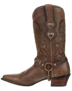 Durango Women's Crush Heart Harness Boots - Pointed Toe -Women - Western Cowboy 045D37 7010 P3