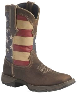 Durango Lady Rebel American Flag Western Performance Boots - Broad Square Toe -Women - Western Cowboy 045P55 41 P1