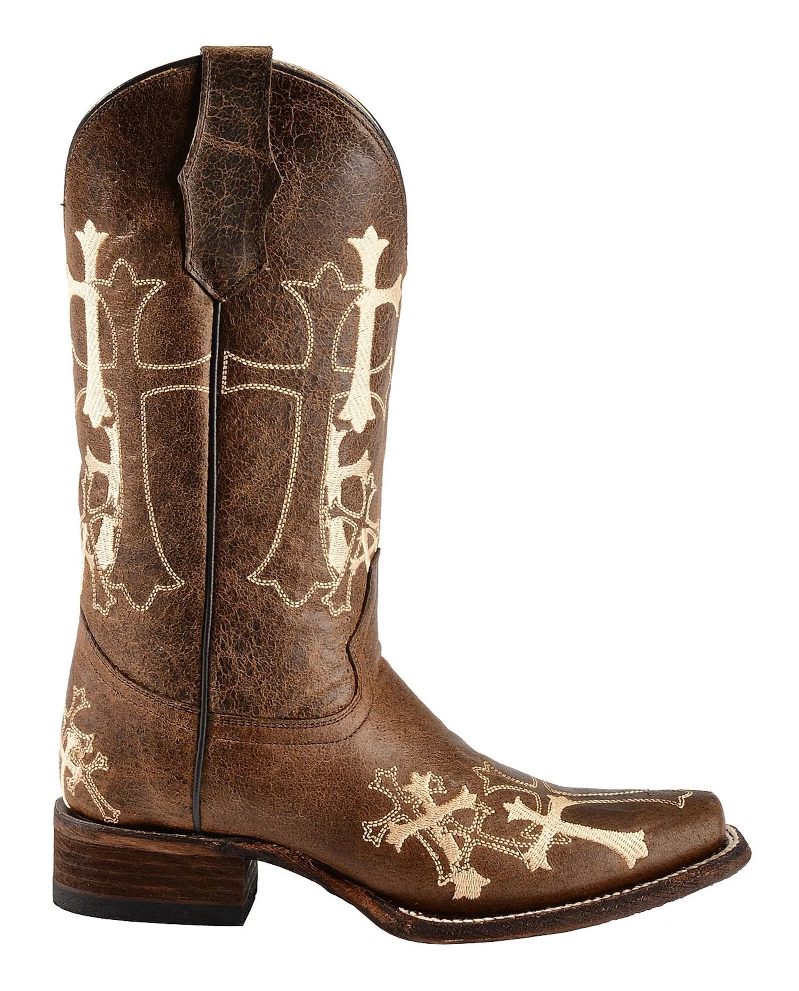 Circle G Women's Cross Embroidered Western Boots - Square Toe 6 Circle G Women's Cross Embroidered Western Boots - Square Toe - Image 6