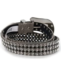 Shyanne Women's Rhinestone Filigree Leather Belt