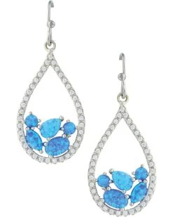 Montana Silversmiths Women's River Of Lights Tumbled Stones Teardrop Earrings