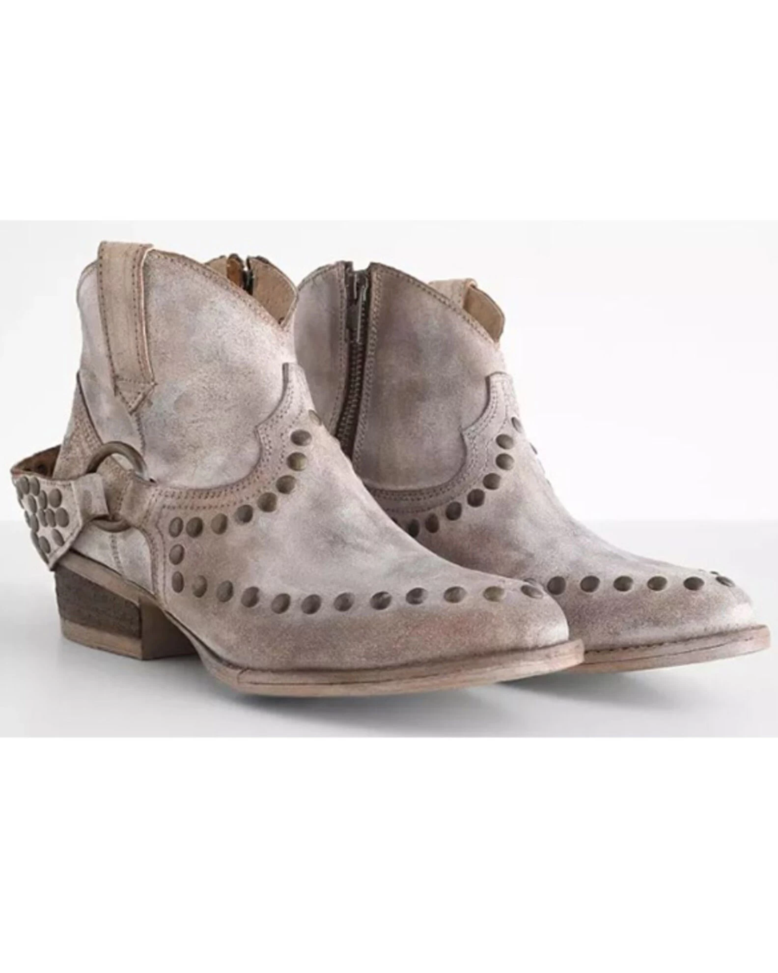 Circle G Women's Harness & Studs Booties - Round Toe 1 Circle G Women's Harness & Studs Booties - Round Toe