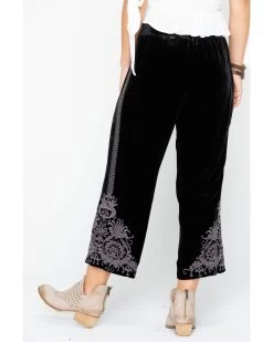 Johnny Was Women's Hirsch Velvet Embroidered Crop Pants 8 Johnny Was Women's Hirsch Velvet Embroidered Crop Pants -Women - Western Cowboy 2000257328 001 P2