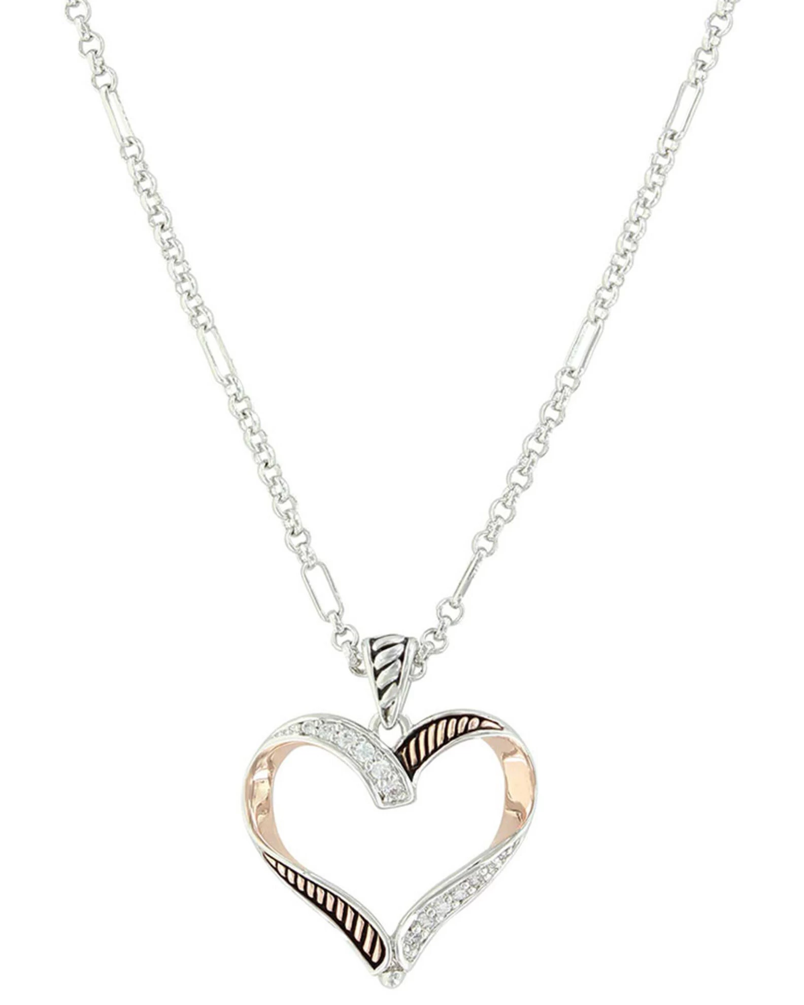 Montana Silversmiths Women's Facets Of Love Rose Gold Heart Necklace 2 Montana Silversmiths Women's Facets Of Love Rose Gold Heart Necklace - Image 2