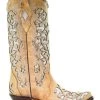 Corral Women's Glitter Floral Inlay Western Boots - Snip Toe