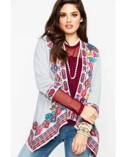 Johnny Was Women's French Terry Cardigan 8 Johnny Was Women's French Terry Cardigan -Women - Western Cowboy 2000277017 070 P1