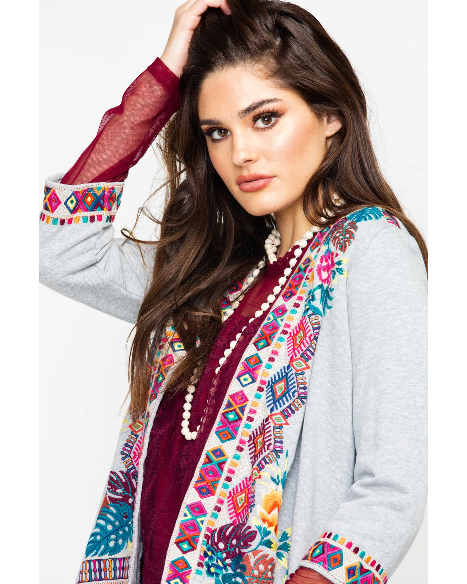 Johnny Was Women's French Terry Cardigan 2 Johnny Was Women's French Terry Cardigan - Image 2