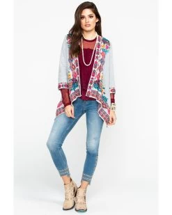 Johnny Was Women's French Terry Cardigan 10 Johnny Was Women's French Terry Cardigan -Women - Western Cowboy 2000277017 070 P6
