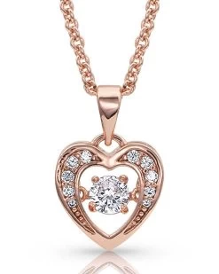 Montana Silversmiths Women's Let's Dance A Little Rose Gold Heart Necklace