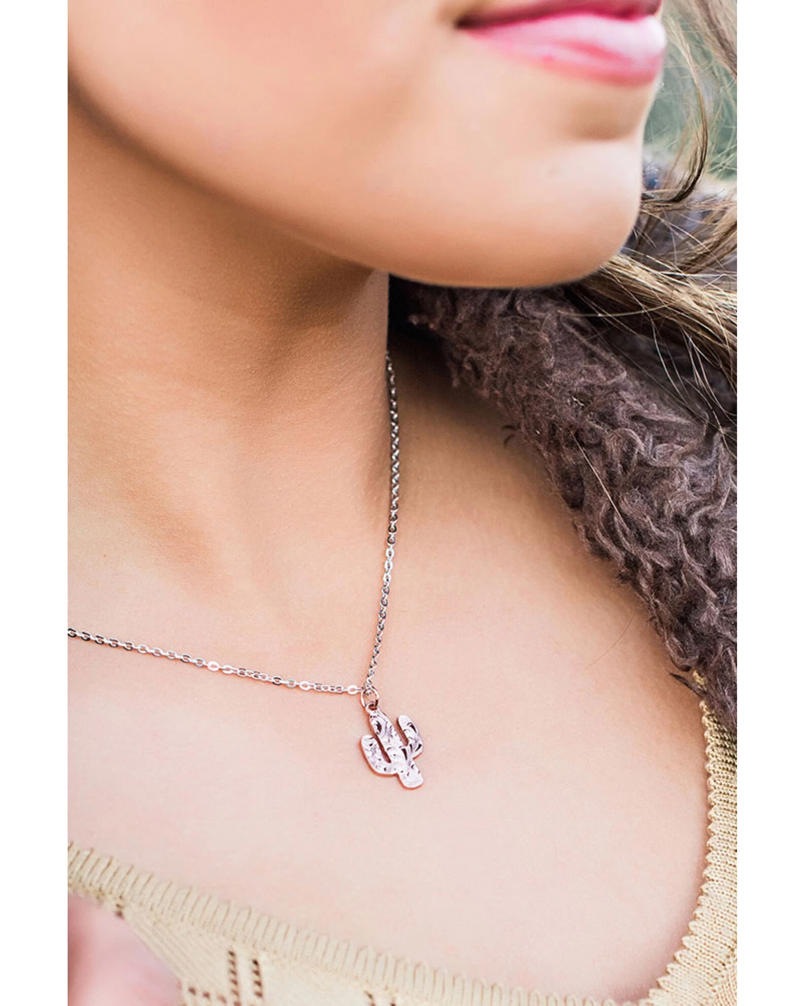 Montana Silversmiths Women's Desert Darling Rose Cactus Pendant Necklace 1 Montana Silversmiths Women's Desert Darling Rose Cactus Pendant Necklace