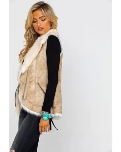 Honey Creek By Scully Women's Beige Faux Fur Vest 10 Honey Creek By Scully Women's Beige Faux Fur Vest -Women - Western Cowboy 2000280568 250 P5