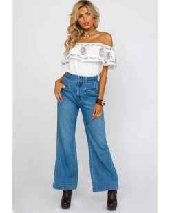 Free People Women's Seasons In The Sun Jeans -Women - Western Cowboy 2000281049 400 P6