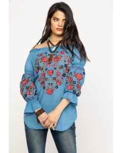 Honey Creek By Scully Women's Avalanche Peasant Blouse -Women - Western Cowboy 2000281312 400 P1