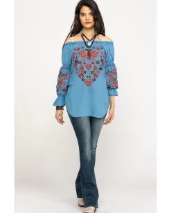 Honey Creek By Scully Women's Avalanche Peasant Blouse -Women - Western Cowboy 2000281312 400 P6