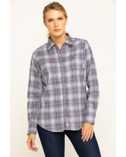 Ariat Women's FR Abigail Plaid Print Long Sleeve Work Shirt -Women - Western Cowboy 2000283795 500 P1