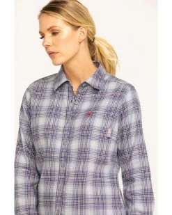 Ariat Women's FR Abigail Plaid Print Long Sleeve Work Shirt -Women - Western Cowboy 2000283795 500 P5