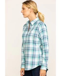 Ariat Women's FR Gisela Plaid Print Long Sleeve Work Shirt -Women - Western Cowboy 2000283796 400 P3