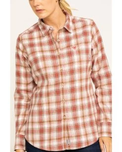 Ariat Women's FR Victoria Plaid Print Long Sleeve Work Shirt -Women - Western Cowboy 2000283798 800 P4