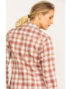 Ariat Women's FR Victoria Plaid Print Long Sleeve Work Shirt -Women - Western Cowboy 2000283798 800 P5