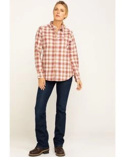 Ariat Women's FR Victoria Plaid Print Long Sleeve Work Shirt -Women - Western Cowboy 2000283798 800 P6