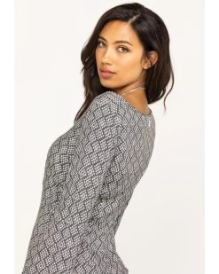 Stetson Women's Geometric Southwestern Bell Sleeve Dress -Women - Western Cowboy 2000290558 001 P5