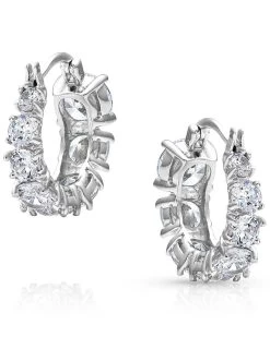 Montana Silversmiths Women's Sliding Brilliance Hoop Earrings