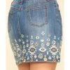 Stetson Women's Denim Southwestern Embroidered Mini Skirt