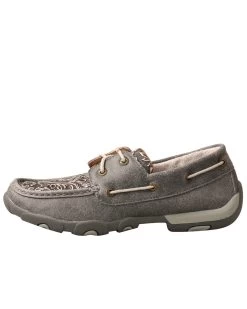 Twisted X Women's Tooled Boat Shoes - Moc Toe