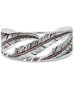 Montana Silversmiths Women's Wind Dancer Pierced Feather Cuff Bracelet