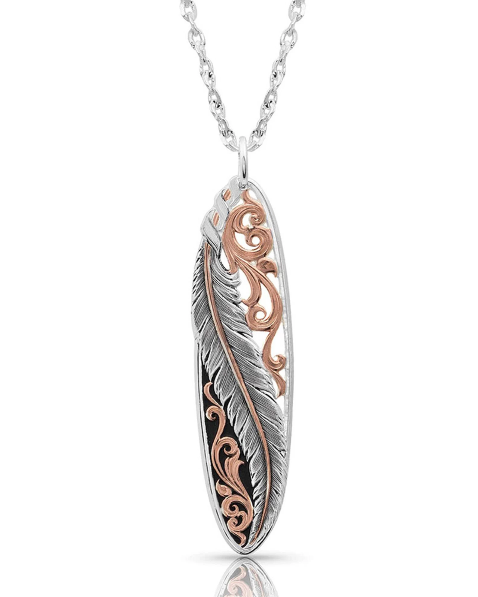 Montana Silversmiths Women's Wind Dancer Pierced Feather Oval Necklace 1 Montana Silversmiths Women's Wind Dancer Pierced Feather Oval Necklace