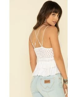Free People Women's Adella Cami Lace Ruffled Tank Top