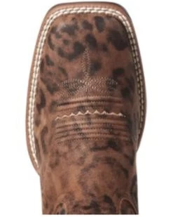 Ariat Women's Leopard Primetime Western Performance Boots - Broad Square Toe -Women - Western Cowboy 2000331107 200 P5