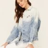 Lee Women's Light Acid Wash Oversized Denim Button Down Trucker Jacket