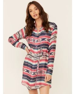 Stetson Women's Southwestern Print Self-Tie Sash Dress -Women - Western Cowboy 2000332681 900 P1