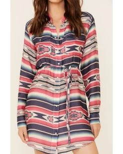 Stetson Women's Southwestern Print Self-Tie Sash Dress -Women - Western Cowboy 2000332681 900 P3