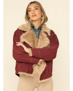 STS Ranchwear Women's Hally Rose Faux Fur Denim Jacket -Women - Western Cowboy 2000333369 642 P1
