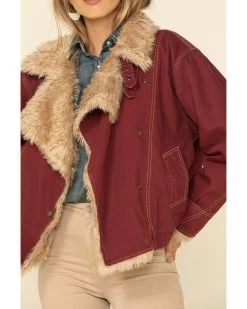 STS Ranchwear Women's Hally Rose Faux Fur Denim Jacket -Women - Western Cowboy 2000333369 642 P3