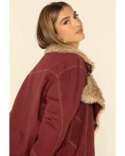 STS Ranchwear Women's Hally Rose Faux Fur Denim Jacket -Women - Western Cowboy 2000333369 642 P4