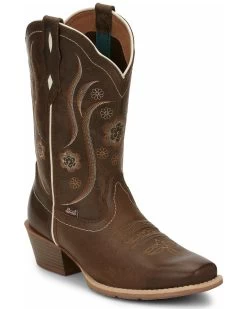 Justin Women's Jesse Brown Western Boots - Square Toe 10 Justin Women's Jesse Brown Western Boots - Square Toe -Women - Western Cowboy 2000335066 200 P1