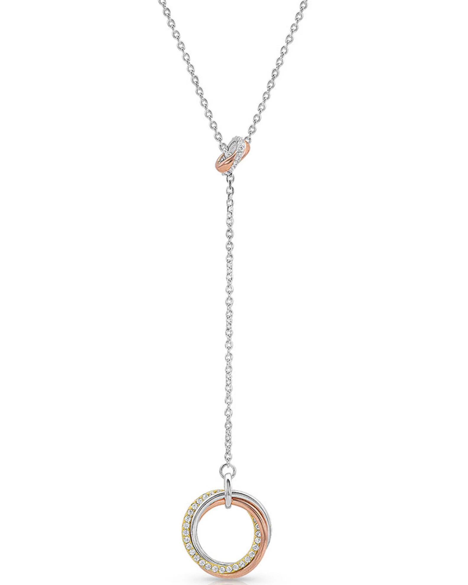 Montana Silversmiths Women's Trio Rings Lariat Necklace 1 Montana Silversmiths Women's Trio Rings Lariat Necklace