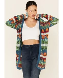 Tasha Polizzi Women's Southwestern Print Cardigan -Women - Western Cowboy 2000341949 400 P1