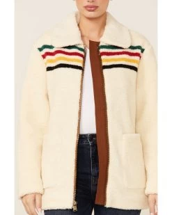 Pendleton Women's Ivory Glacier Sunset Zip-Front Fleece Jacket