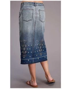 Stetson Women's Embroidered Long Denim Skirt