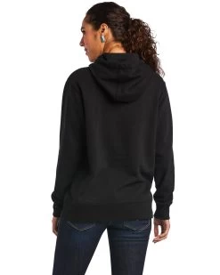Ariat Women's Black R.E.A.L Mexico Embroidered Logo Pullover Hoodie - Plus