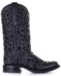 Corral Women's Inlay Embroidered & Stud Cowgirl Boots - Square Toe