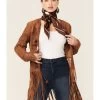 Scully Women's Crochet Trim Suede Coat